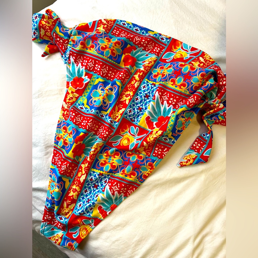 Italy print inspired one piece bathing suit swimwear